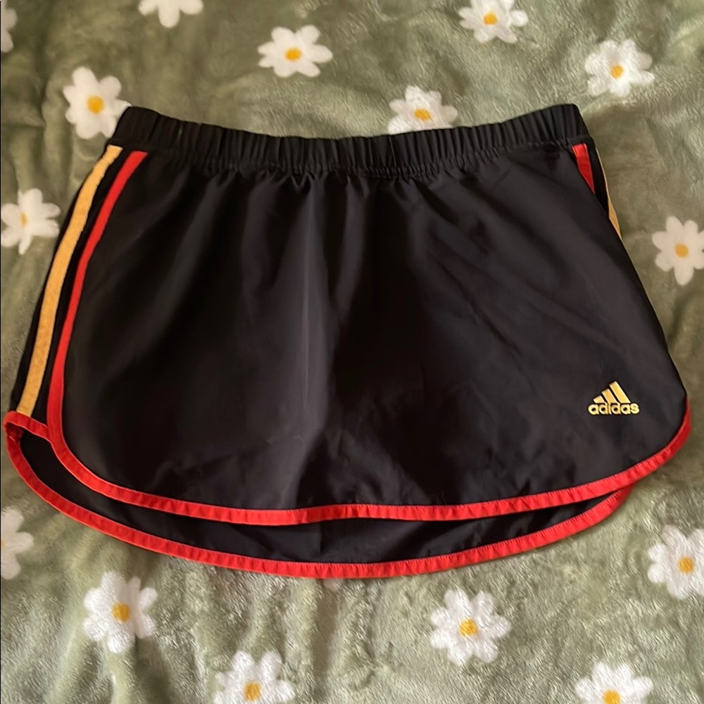 Adidas ClimaLite Size S Running Skirt Skort Marathon 10 Black Orange Yellow